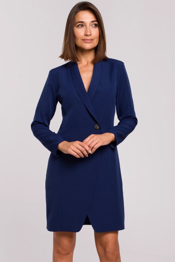 Elegancka sukienka marynarka biznesowa do pracy granatowa