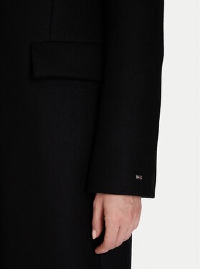 Tommy Hilfiger Płaszcz wełniany Classic WW0WW47445 Czarny Regular Fit