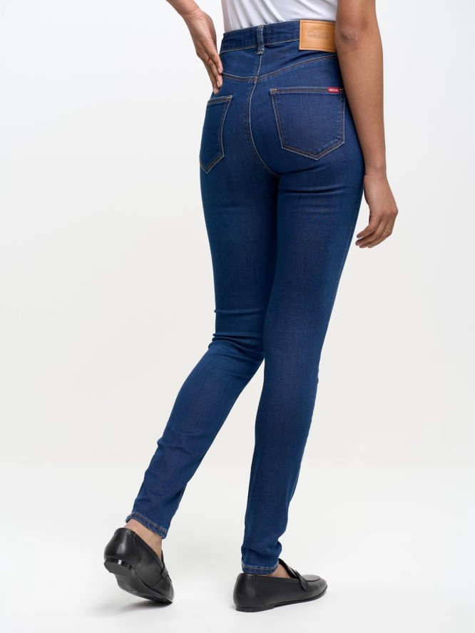 Jeansy damskie skinny z wysokim stanem granatowe Clara 658