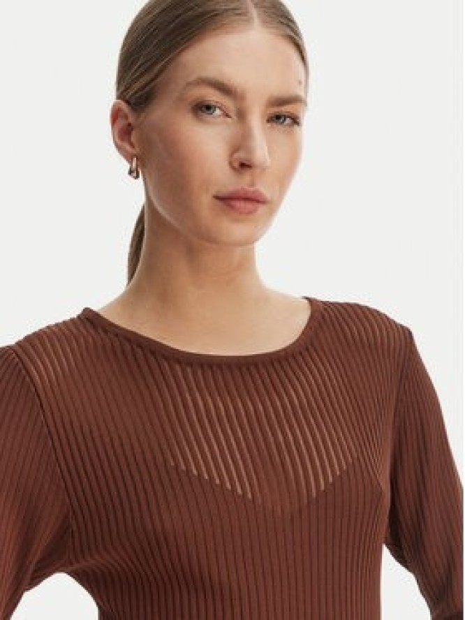 Rinascimento Bluzka CFM0012240003 Brązowy Slim Fit