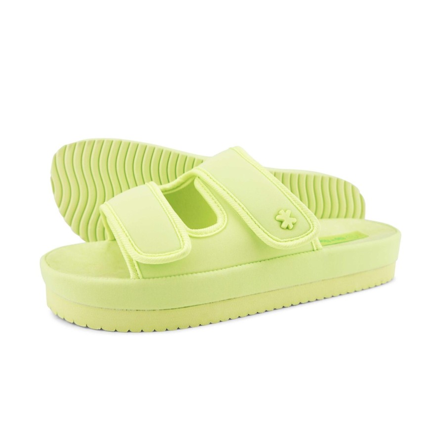 Klapki plażowe damskie Flip Flop Velcro Flower