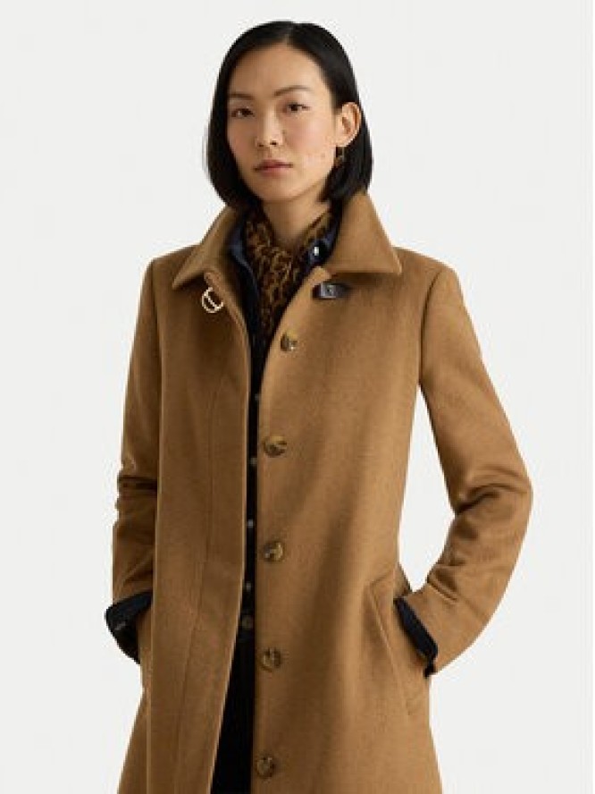 LAUREN RALPH LAUREN Płaszcz wełniany 297P23444001 Brązowy jasny Regular Fit