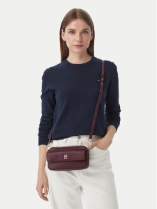 Tommy Hilfiger Torebka Th Icon Camera Bag Mono AW0AW18922 Bordowy