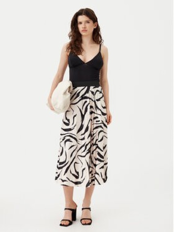 Vila Spódnica plisowana Nitban Print 14068477 Beżowy Regular Fit