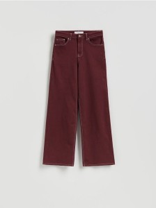 Jeansy wide leg - brązowy