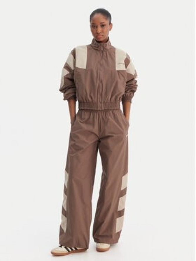 adidas Spodnie dresowe Blocked Washed KD8790 Brązowy Loose Fit