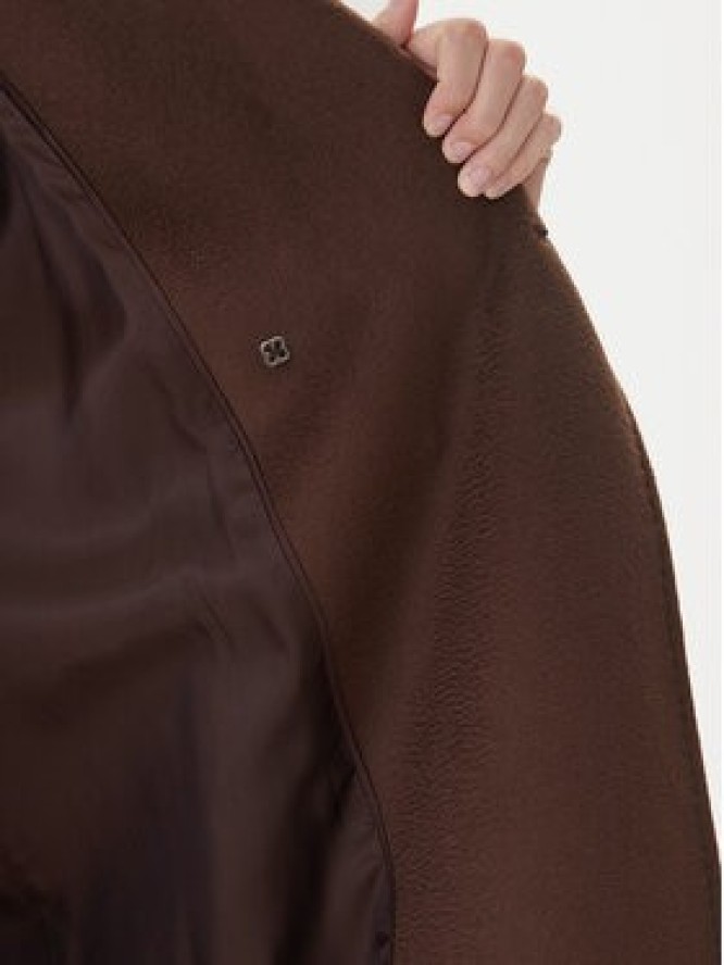 Weekend Max Mara Płaszcz wełniany Resina 2525016102 Brązowy Regular Fit