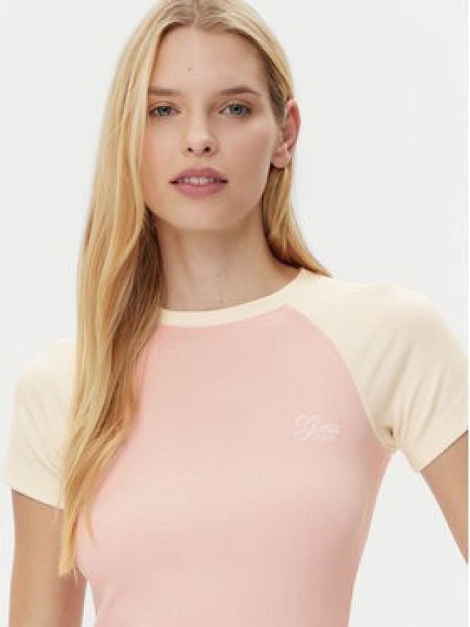 Guess Jeans T-Shirt W5GP61 KA0H1 Różowy Regular Fit