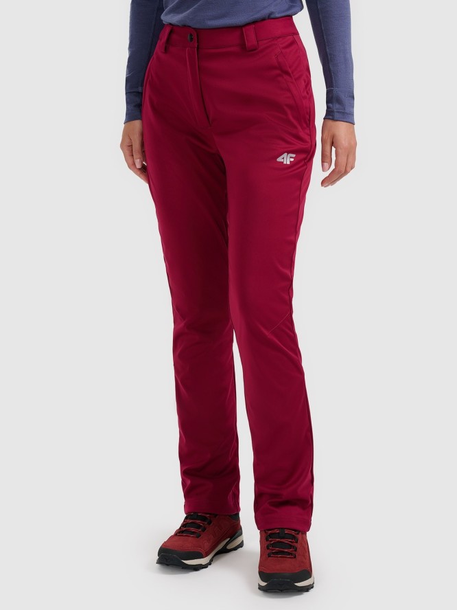 4F Spodnie softshellowe membrana 8000 damskie - czerwone XXL