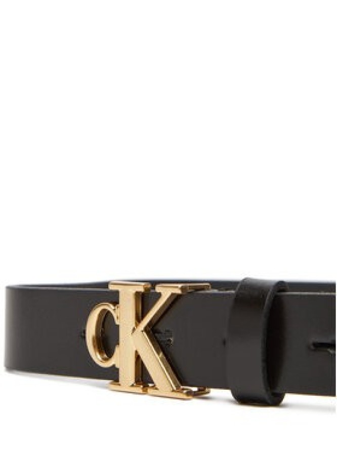 Calvin Klein Pasek Damski Monogram Plaque Buckle 25Mm LV04K7017G Czarny