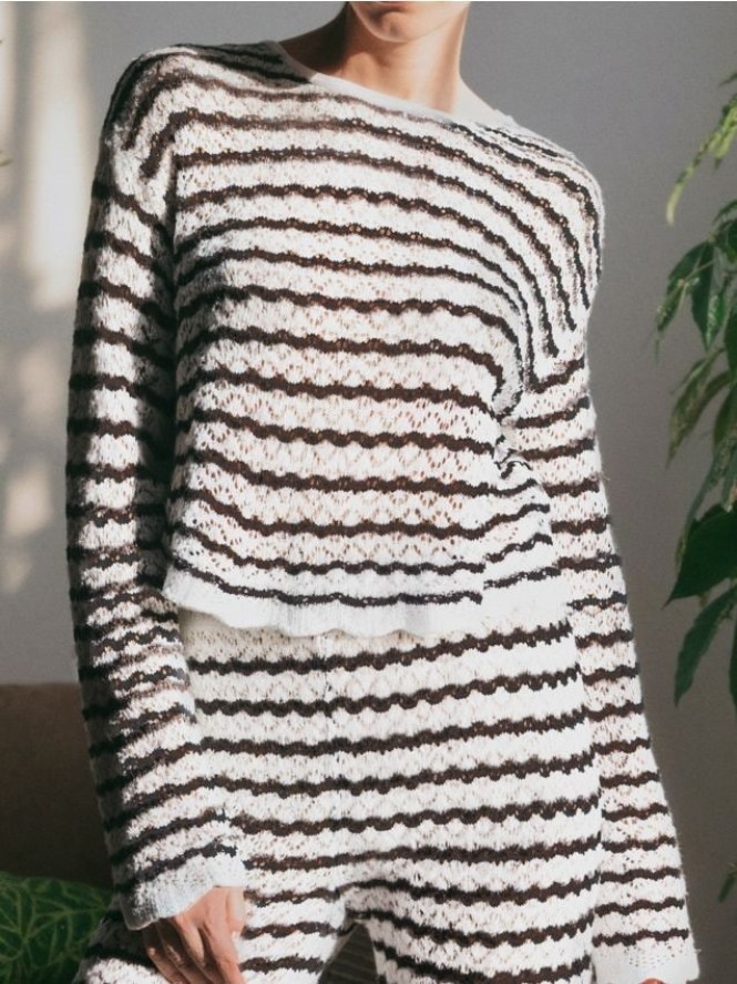 Bluzka swetrowa w paski - wielobarwny