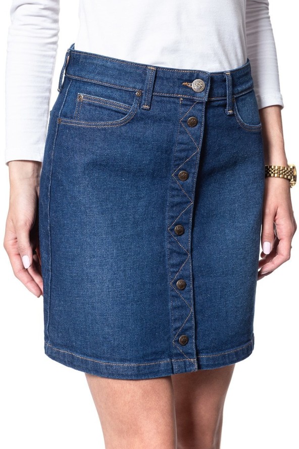 SPÓDNICA JEANSOWA LEE A LINE SKIRT DARK GARNER L38NDJUV 112108277