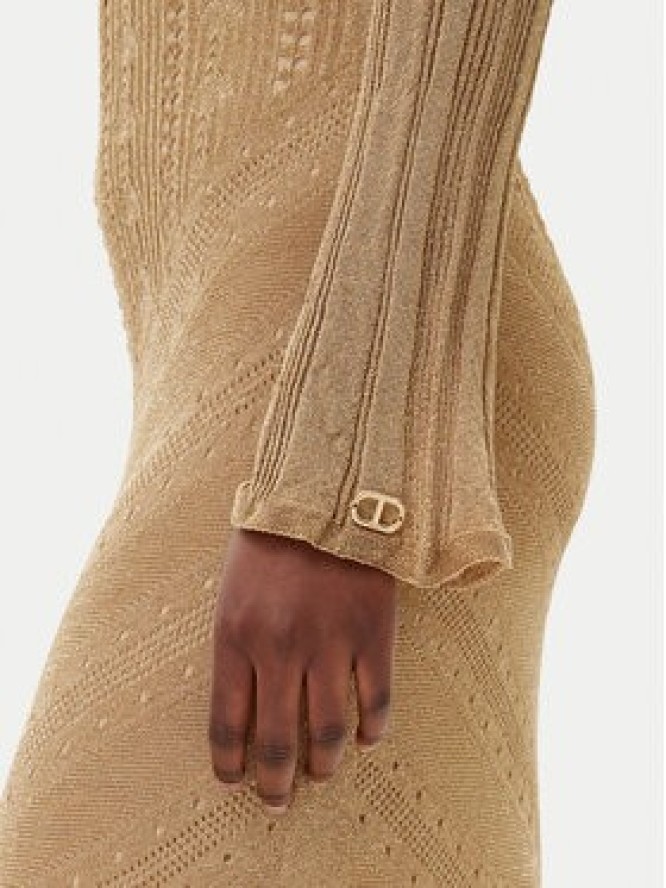 TWINSET Sukienka dzianinowa 251TT3180 Beżowy Slim Fit