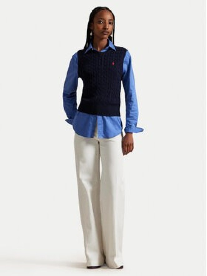 Polo Ralph Lauren Sweter 211971882501 Granatowy Slim Fit