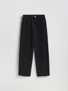 Jeansy wide leg - czarny