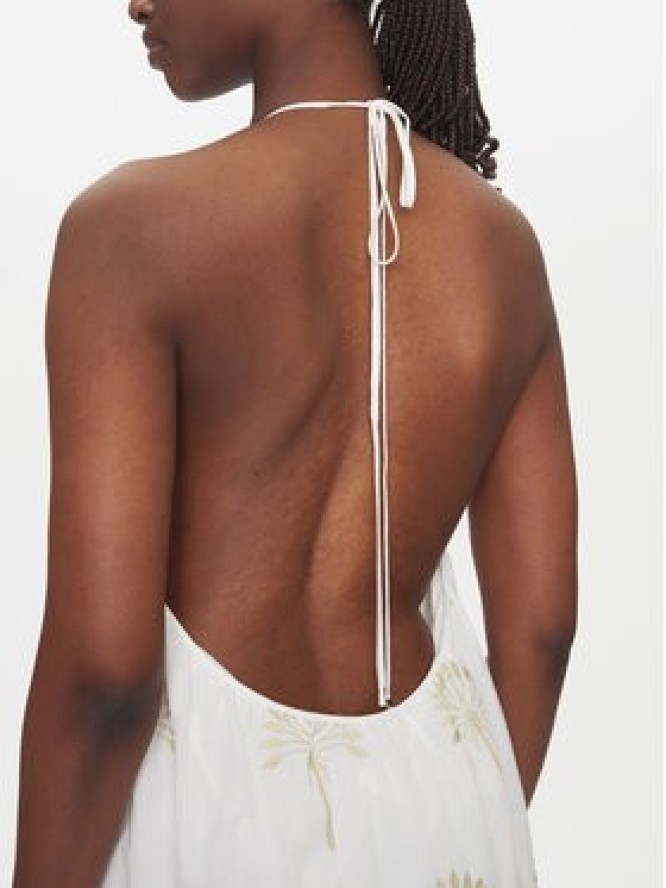 Simona Corsellini Sukienka letnia P25CPAB02601 Biały Relaxed Fit