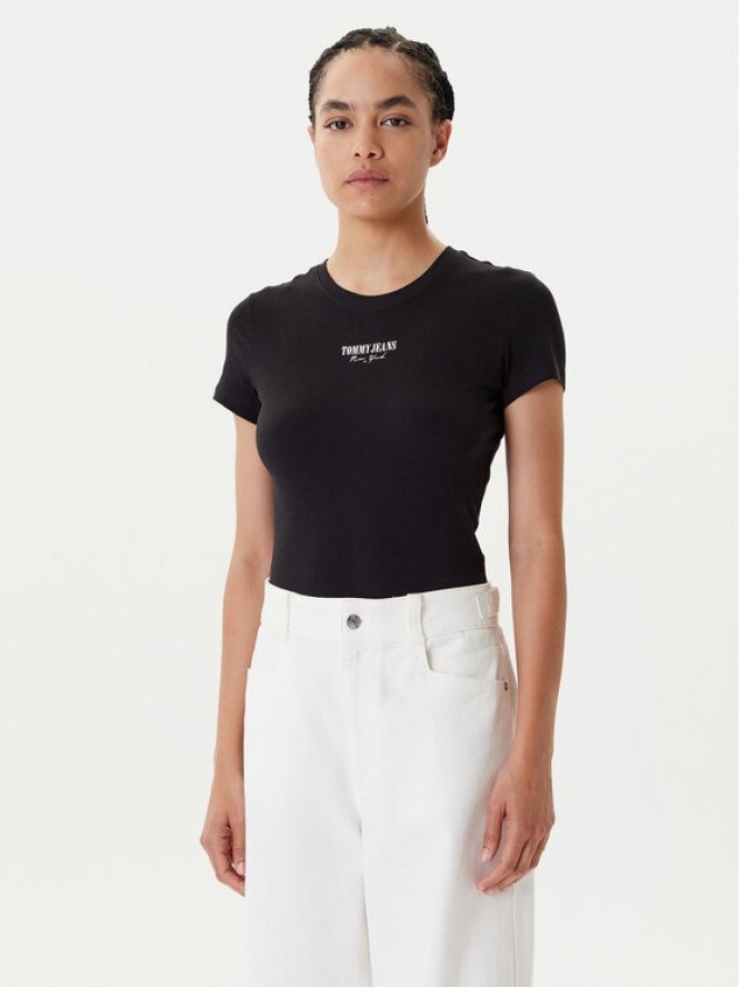 Tommy Jeans T-Shirt Essential DW0DW20913 Czarny Slim Fit