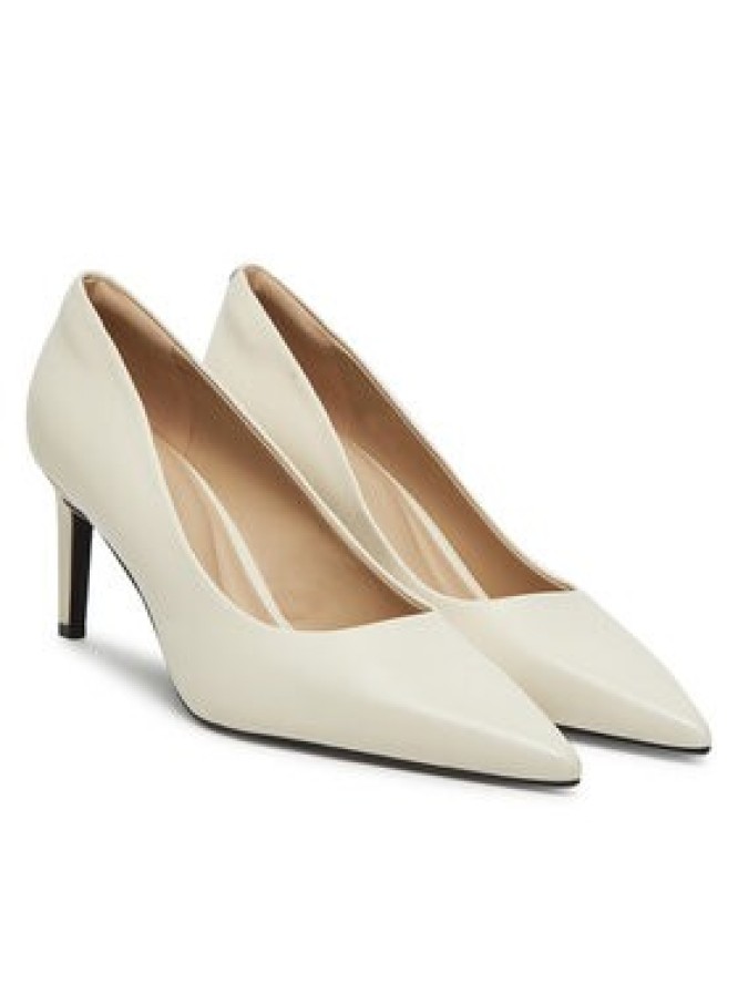 Calvin Klein Szpilki Pump 70 Pointy Hw Bar Lth HW0HW02561 Écru