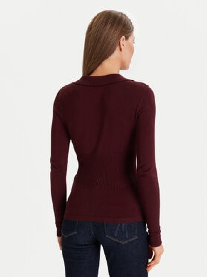 Morgan Sweter 252-MBANOU Bordowy Slim Fit