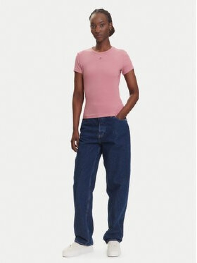 Tommy Jeans T-Shirt Essential DW0DW17383 Różowy Slim Fit