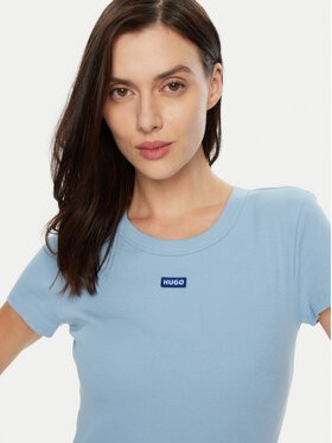 HUGO T-Shirt Easy 50523924 Niebieski Slim Fit