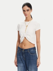 Elisabetta Franchi T-Shirt MA-006-51E2 Biały Regular Fit