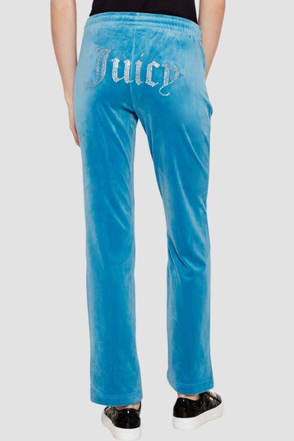 JUICY COUTURE Niebieskie damskie spodnie z cyrkoniami Tina, Rozmiar S