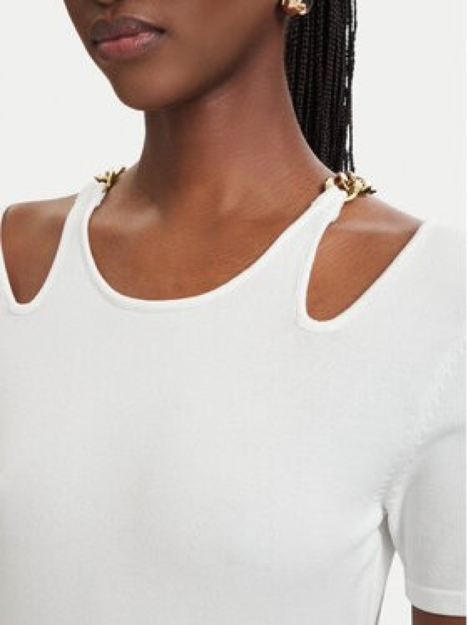 Fracomina Sukienka dzianinowa FJ26SD5001K56501 Kremowy Slim Fit