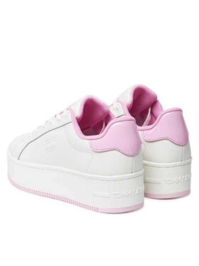 Tommy Jeans Sneakersy Tjw Flatform Patent Sneaker EN0EN02864 Écru