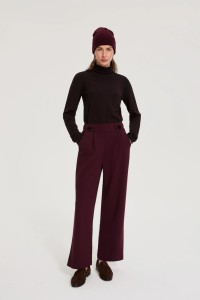 Spodnie wide leg burgundowe