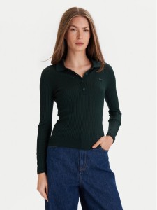 Lacoste Sweter AF4006 Zielony Slim Fit