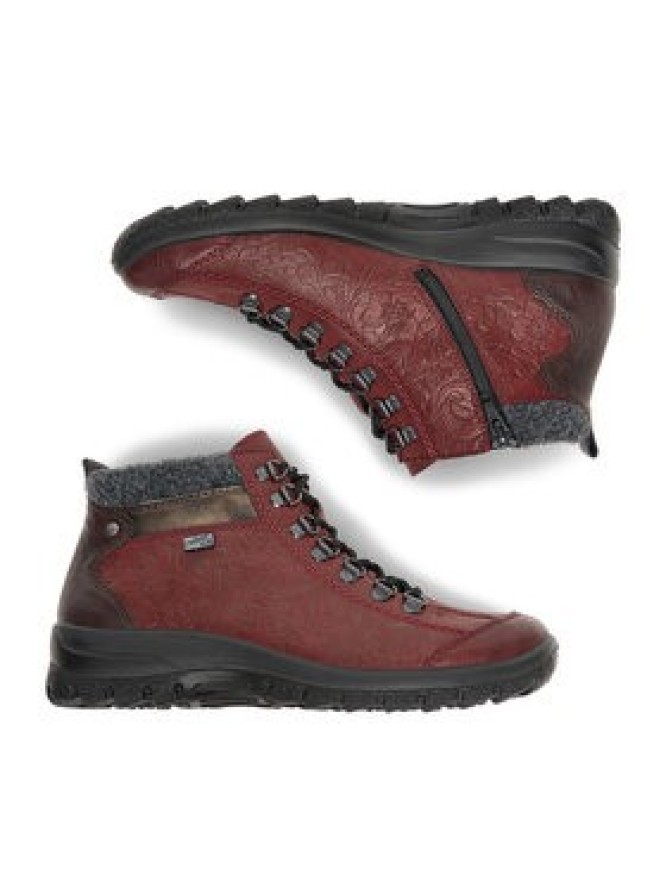 Rieker Trzewiki CEO-L7144-35 Bordowy
