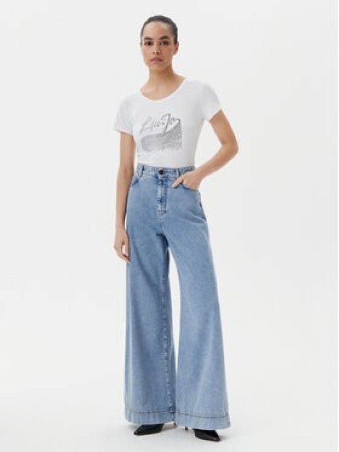 Liu Jo Beachwear T-Shirt VA5157 JS360 Biały Regular Fit