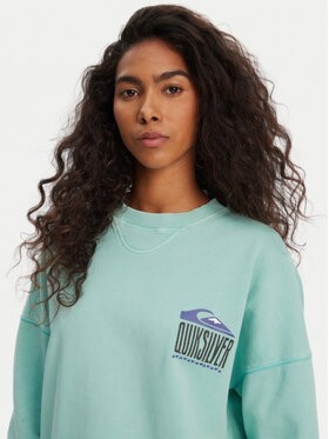 Quiksilver Bluza EQWFT03179 Turkusowy Oversize