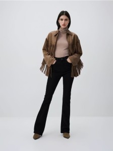 Kurtka z frędzlami - brązowy