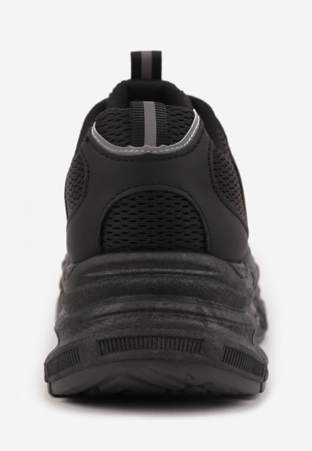 Czarne Sneakersy Vices na Platformie Ozdobione Tłoczeniem Natiselle