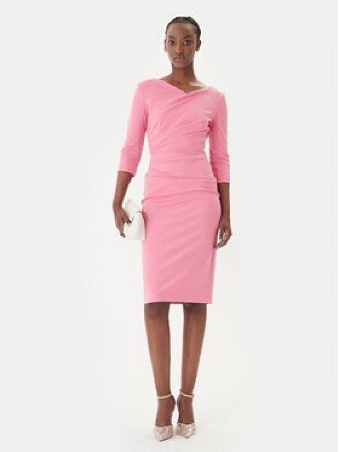Rinascimento Sukienka koktajlowa CFC0127699003 Różowy Slim Fit
