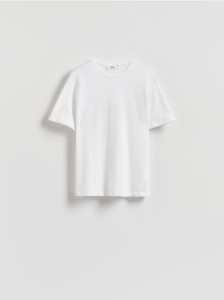 T-shirt z merceryzowanej bawełny - biały