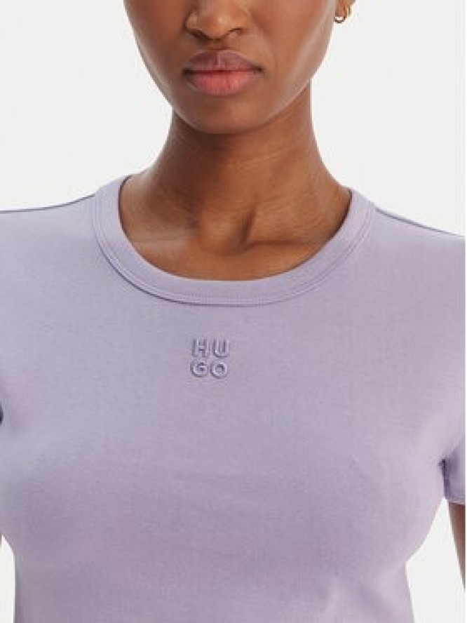 HUGO T-Shirt Delanor 50512000 Fioletowy Slim Fit