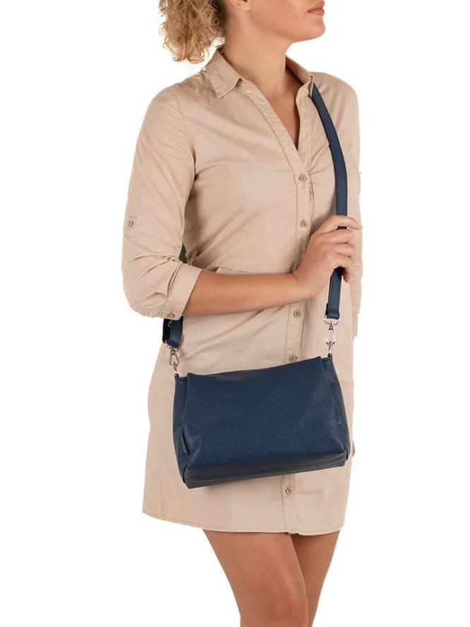 Lucca Baldi Skórzana torebka "Melfi" w kolorze granatowym - 29 x 29 x 9 cm rozmiar: onesize