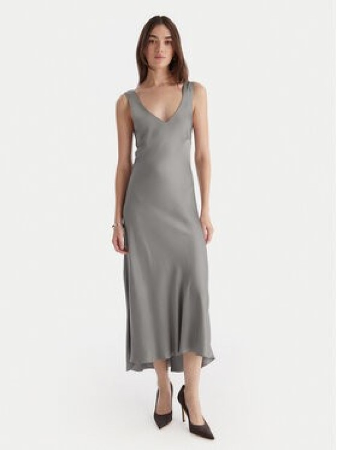 ViCOLO Sukienka koktajlowa TF0247 Szary Regular Fit