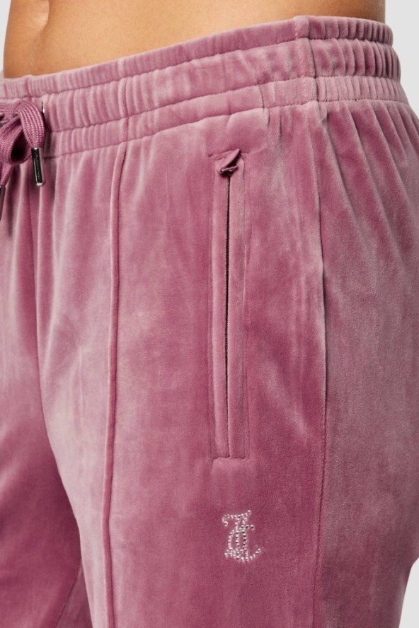 JUICY COUTURE Lawendowe spodnie dresowe damskie z cyrkoniami Tina, Rozmiar S