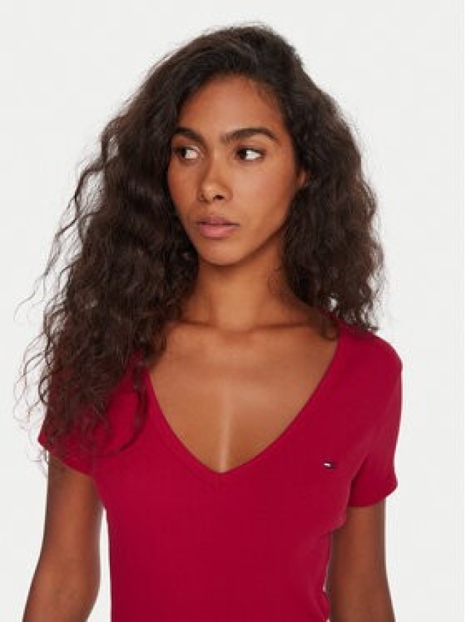 Tommy Jeans T-Shirt Essential DW0DW17385 Różowy Slim Fit