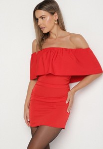 Czerwona Dopasowana Sukienka Koktajlowa Hiszpanka Vices Awilisa