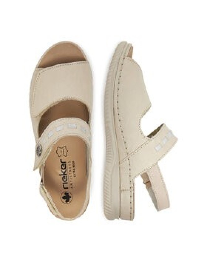 Rieker Sandały V7473-61 Écru
