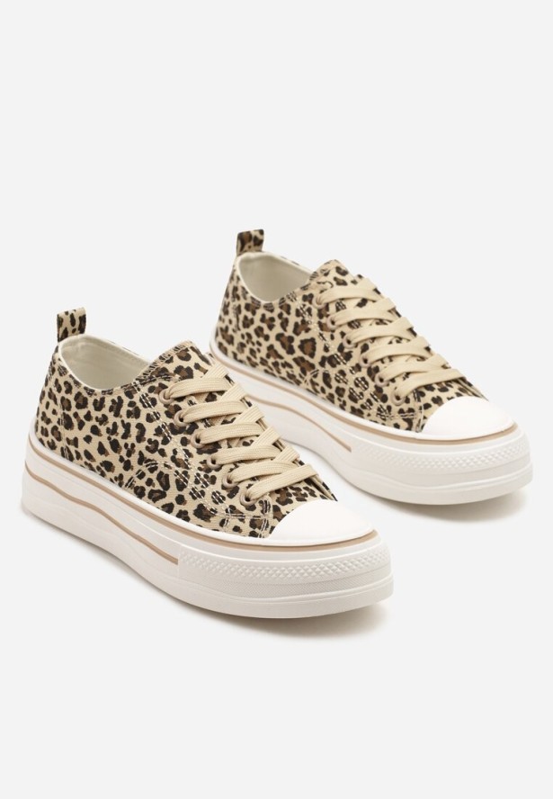 Panterkowe Casualowe Trampki na Niskiej Platformie Natirinne