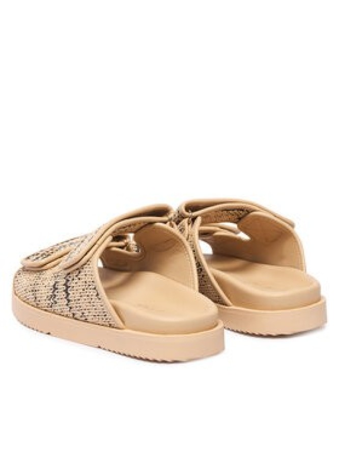 Tommy Hilfiger Klapki Double Strap Raffia FW0FW09122 Beżowy
