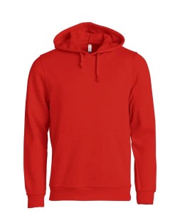 clique Basic Hoody bluza z kapturem unisex, materiał antypilingowy – red