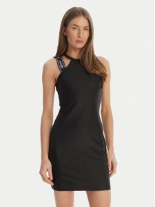 Just Cavalli Sukienka codzienna 80PAO936 J0108 Czarny Slim Fit