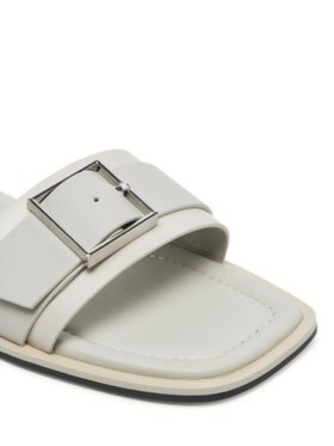 Calvin Klein Klapki Flat Slide W/Buckle - Lth HW0HW02490 Szary